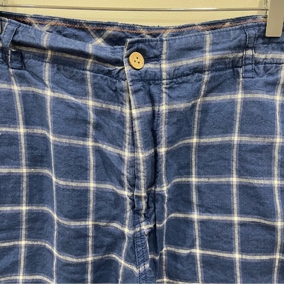 Tommy Bahama Relax Plaid Linen Blue Shorts Size 36 - Picture 3 of 6
